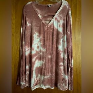 White Birch mauve tie dye tunic XL